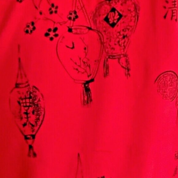 Soft Surroundings Style 25944 Kimono Pagoda Red & Black Wrap Tunic Top 200F - Picture 7 of 10